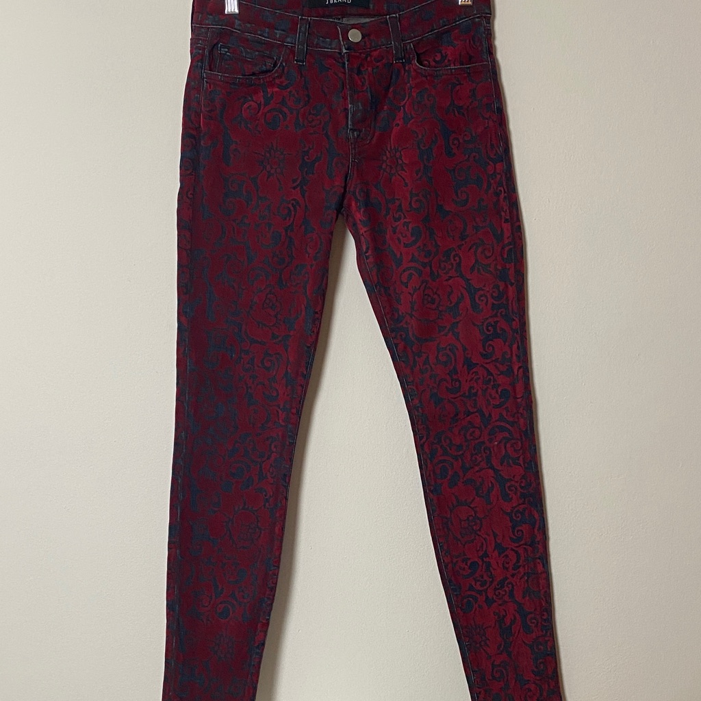 J Brand Red And Black Denim Jeans J Brand Red And Black Denim Jeans